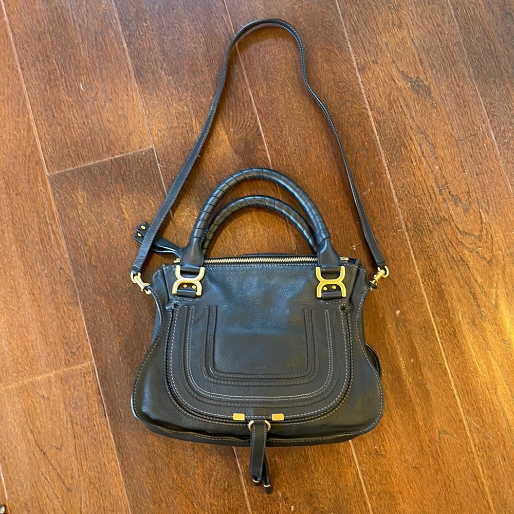 COPY - Black leather medium Chloe Marcie satchel handbag